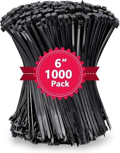 1000Pcs Black Zip Ties 10 Inch 60lb, Cable Ties 10 In Heavy Duty Outdoor 1000 Pack, Nylon Wire Ties, Plastic Zip Tie Wraps, Zipties in Kuwait