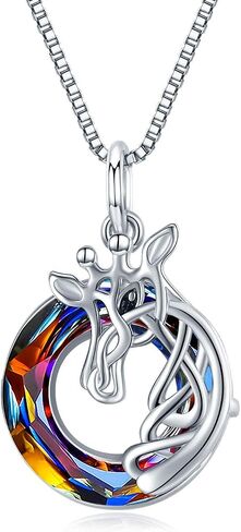 JUSTKIDSTOY 925 Sterling Silver Celtic Knot Giraffe Head Pendant Necklace Giraffe Gifts for Women Girlfriend Birthday in Kuwait