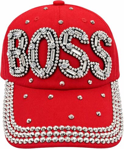 Popfizzy Bling Boss Baseball Cap for Women, Best Boss Gifts for Women, Rhinestone Boss Hat, Gifts for Boss Women in Kuwait