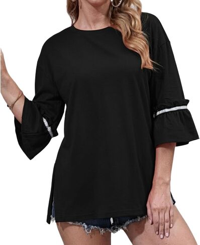 Long Sleeve Henley Shirts for Women - Soft Casual Stylish Fashion V Neck Tunic Tops for Women in Kuwait