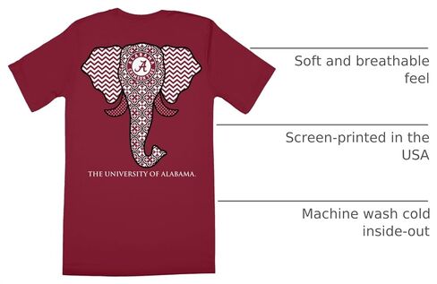 تي شيرت نسائي كلاسيكي مناسب من Southern Couture Alabama Crimson Tide Elephant in Kuwait