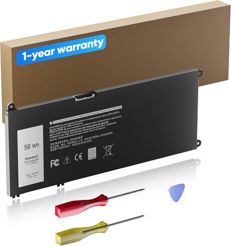 42Wh YRDD6 1VX1H Battery for Dell Inspiron 5482 5485 7586 3583 5491 5591 5481 3310 2-in-1 5593 5584 3493 3593 3793 5480 3582 5581 5590 3584 5493 5585 5594 5598 3501 P93G001 VM732 Vostro 3491 5490 in Kuwait