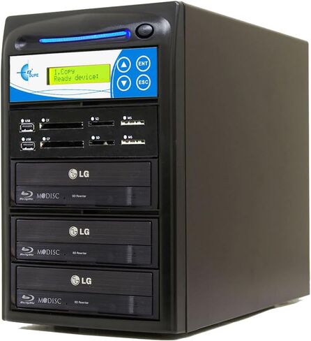 EZ Dupe 1 to 4 Media Mirror Plus Blu-Ray Duplicator - Flash Media (SD CF USB) & Disc (BD-R DVD CD) to 1 Media / 4 Blu-Ray DVD CD Disc Backup Copier M1004-SSPBD in Kuwait