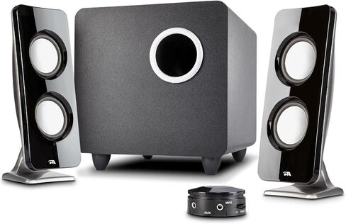 Cyber Acoustics CA-3810 2.1 Multimedia Speaker System with Subwoofer, 80 Watts Peak Power, Strong Bass, Perfect for Music, Movies, and Games in Kuwait