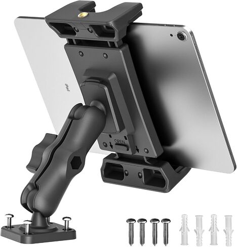 OHLPRO Car Tablet Holder - Heavy Duty Drill Base, Compatible with iPad Samsung Tab 5"-13" Tablet and Phone, Car Tablet Mount for Truck/Business Vehicle/Desktop/Wall, etc. in Kuwait