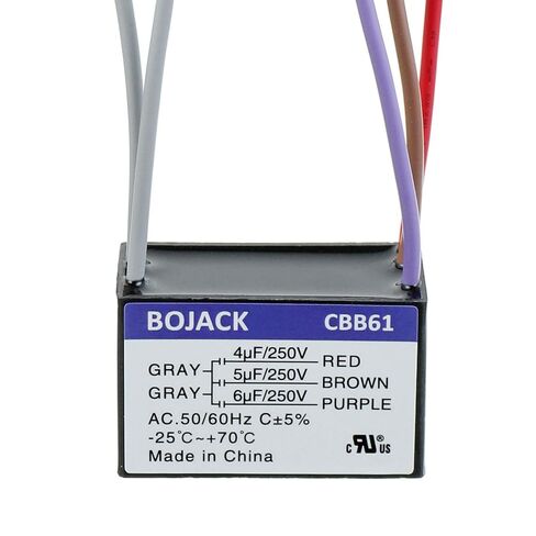BOJACK CBB61 4.5uF+5uF+6uF 250V AC Ceiling Fan Starting Capacitor for Compatible with Harbor Breeze & New Tech 4 Wire(Pack of 1 Pcs) in Kuwait