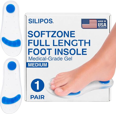 Silipos SoftZone 4014 Full Length Foot Insole - Medium, Latex-Free, Hypoallergenic Multi-Density Silicone Foot Cushion in Kuwait