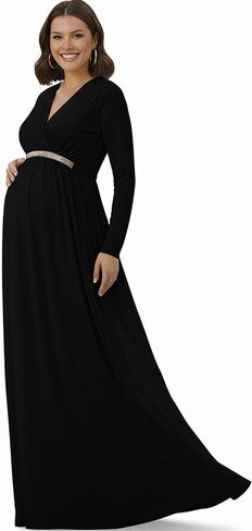 KOH KOH Sleeve Kaftan V-Neck Flowy Formal Winter Gowns in Kuwait