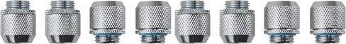 BXQINLENX Silver Chrome G1/4" to ID 3/8" OD 1/2" Soft TUBING Compression Fitting for Computer Water Cooling System Through Joint Straight Joint(4 PCS) in Kuwait