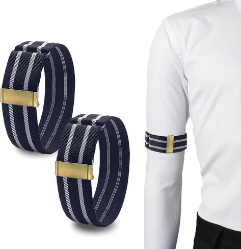 Shirt Sleeve Holders Armband Women & Men Elastic Adjustable Anti-Slip Arm Garters Unisex for Business Men(1 Pair) in Kuwait