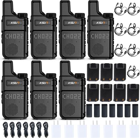 Walkie Talkies with Earpiece and Mic Set, 2 Pack Security LED for Adults Radio Long Range with Mic Waterproof VOX 4000mAh Rechargeable Lithium Ion Battery for Hiking Camping KSUN M6 in Kuwait