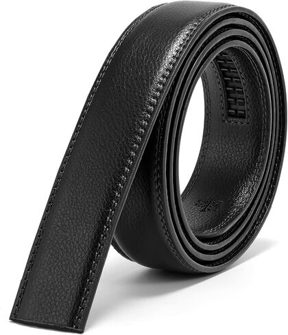 JASGOOD Men's Leather Ratchet Belt Strap without Buckle, Replacement Leather Belt Strap 35mm/1.38", Fit 40mm/1.57" buckle in Kuwait