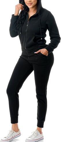 Women's Tracksuit Set 2 Piece Warm Fleece Lined Track Suits Outfits - Full Zip Hoodie Jogger Sweat Suits in Kuwait