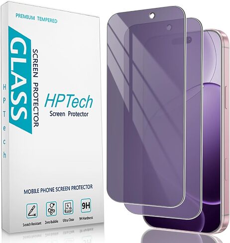 HPTech (2 Pack) Tempered Glass For iPhone SE 2020, iPhone 8, iPhone 7, iPhone 6S, iPhone 6 4.7-Inch Screen Protector, Case Friendly, Easy to Install, Bubble Free in Kuwait