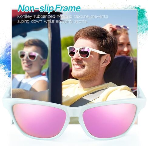 Vintage Sunglasses for Men & Women, Retro Eyewear with Non-slip Flexible Frame, Polarized/Non-Polarized Lens UV Protection in Kuwait