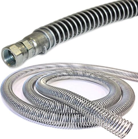 Electriduct 3/4" Steel Spring Guard Flexible Pipe Hose Protector Metal Spiral Wrap Armor Cover - 21mm - 10 Feet in Kuwait