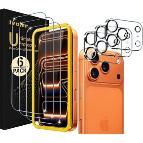 واقي شاشة ivoler [4 + 2 حزمة] متوافق مع iPhone 13 Pro Max 6.7 بوصة [4 عبوات] مع [عبوتين] واقي عدسة الكاميرا، فيلم زجاجي مقوى عالي الدقة مع إطار محاذاة، صلابة 9H، خالي من الفقاعات، مقاوم للخدش in Kuwait