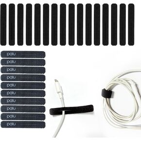 Patu Reusable Fastening Cable Ties - 30 Pcs 3 Inch Microfiber Cloth Hook and Loop Cord Management Wire Organizer Straps, Black in Kuwait