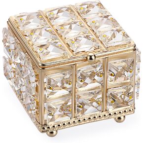 Hipiwe Crystal Jewelry Box Trinket Organizer with Lid Mirrored Treasure Box Silver Ring Holder Keepsake Box Decorative Jewelry Box for Wedding Dresser Room Decor Christmas Birthday Gift in Kuwait