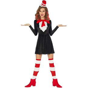 Spirit Halloween Dr. Suess Adult The Cat in the Hat Costume | Officially Licensed | Group Costume | Dr. Suess Cosplay in Kuwait