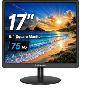 SKitphrati 17" HDMI Monitor Square Monitor PC Monitor LED Monitor 1280 X 1024 with 45% sRGB Color Correction and 4:3 Aspect Ratio, 60 Hz, 5Ms, VESA Mountable, VGA, HDMI, TN Panel in Kuwait