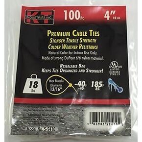 K-T Industries 2745285 5-9416 4-Inch Cable Ties, Ultra Light Duty, Red, 100-Pack in Kuwait