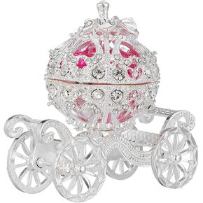 IMIKEYA Silver Rhinestone Jewelry Box: Crystal Pumpkin Carriage Trinket Boxes Silver jewelry box Decorative Jewelry Display Ring Holder Jewellery Gift Box for Wedding Christmas Decor in Kuwait