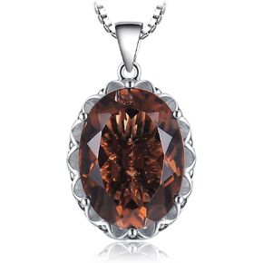 JewelryPalace Huge 8.5ct Oval Shape Natural Smoky Quartz Pendant Necklace for Women, 925 Sterling Silver Necklace for Her, Genuine Gemstone Jewelry sets 18 Inches Chain in Kuwait