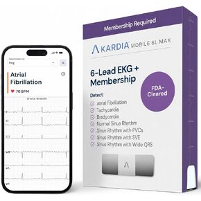 KardiaMobile Personal EKG Heart Rate Monitor – 6 Leads - Record EKGs at Home - Detect Irregular Heartbeats and Irregular Arrhythmias - Includes 1 Year Access - Works with Most Smartphones – AliveCor in Kuwait