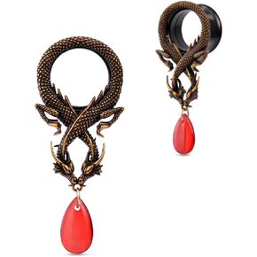 COOEAR Double Flared Ear Tunnels, Flesh Gauges for Ears, Screw Back Plugs Earrings Piercing Expander. in Kuwait