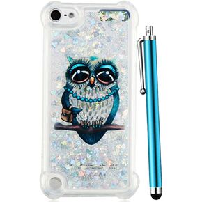حافظة CAIYUNL iPod Touch 7، حافظة iPod Touch 6/5 لامعة، سائل لامع بلينغ لطيف شفاف ناعم من مادة TPU للفتيات والنساء والأطفال غطاء حماية لجهاز iPod Touch الجيل السابع/السادس/الخامس - برج حديد وردي in Kuwait
