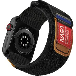 Made for Apple Watch Band, NASA Licensed Rugged Nylon Leather Sports Strap With Woven Loop Design For iWatch Ultra 2/1 49mm/45mm/44mm Tough Tactical Replacement Band For Series 9/8/7/6/5/4/3/2/1/SE in Kuwait