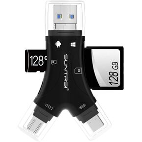 SUNTRSI USB Camera Adapter with Charging Port, Portable USB Female OTG Adapter Compatible for iPhone iPad, iPad to USB Adapter Plug and Play Support Card Reader in Kuwait