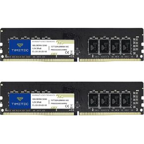 تايم تيك 16GB DDR4 3200MHz (أو 2933MHz او 2666MHz) PC4-25600 CL22 1.2 فولت بدون اي سي سي غير مخزن مؤقت 2Rx8 ثنائي الرتبة 288 دبوس UDIMM وحدة ذاكرة RAM للكمبيوتر المكتبي ترقية (16GB) in Kuwait