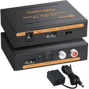 وصلات افيديو HDMI إلى وصلة HDMI البصرية Toslink SPDIF 3.5 مم AUX ستيريو مخرج ، محول مقسم صوت HDMI للمخرج يدعم 4K @30Hz 1080P Full HD 3D in Kuwait