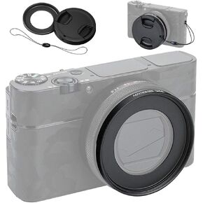 محول عدسة معدني مخصص 52 ملم لسوني RX100M5A RX100M5 RX100M4 RX100M3 RX100M2 RX100M2 RX100 تركيب فلتر سي بي ال ان دي، يتضمن غطاء عدسة كبس 52 ملم وخيط حافظة غطاء in Kuwait
