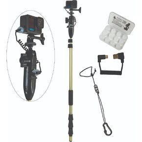 YOLOtek PowerStick 53 بوصة SuperBundle GoPro Boat Mount & قوة ثابتة مملوكة للمحاربين القدامى. Go Pro Camera Bass Boat Accessories. GoPro Mount for Go Pro Hero 11 وجميع كاميرات الحركة. عمود طاقة لكاميرا الصيد in Kuwait