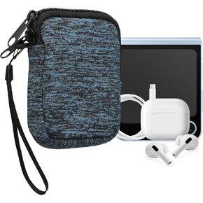 kwmobile Neoprene Phone Pouch Size XXL - 7" - Universal Cell Sleeve Mobile Bag with Zipper, Wrist Strap - Black in Kuwait