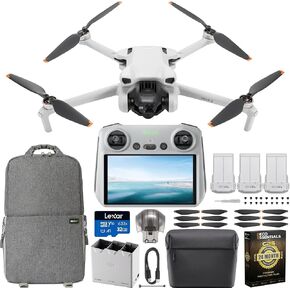 طائرة كوادكوبتر بدون طيار بكاميرا DJI Mini 3 مع وحدة تحكم عن بعد RC-N1 (بدون شاشة)، فيديو بدقة 4K، وقت طيران 38 دقيقة، تصوير عمودي حقيقي، مجموعة ميزات ذكية حقيبة ظهر Deco Gear + ملحقات رمادية in Kuwait