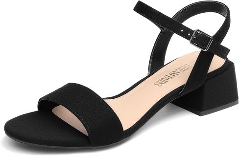 DREAM PAIRS Women's Low Heels for Women Classic Open Toe Ankle Strap Block Chunky Heel Sandals Holiday Party Wedding Dress Pumps Shoes in Kuwait