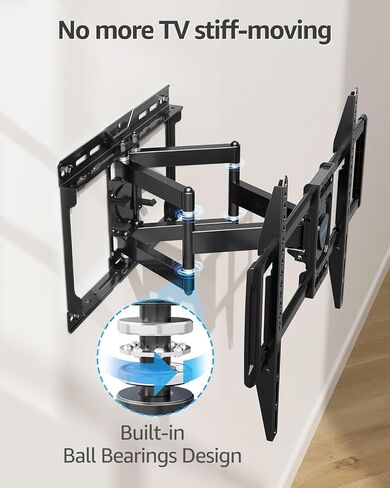 MOUNTUP Full Motion TV Wall Mount for Most 37-82'' TV, Premium Ball Bearings Design for Ultra-Slim OLED TV Smooth Swivel & Extension, TV Mount Bracket Articulating Arm Holds 100LBS, Max VESA 600x400mm in Kuwait