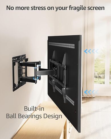 MOUNTUP Full Motion TV Wall Mount for Most 37-82'' TV, Premium Ball Bearings Design for Ultra-Slim OLED TV Smooth Swivel & Extension, TV Mount Bracket Articulating Arm Holds 100LBS, Max VESA 600x400mm in Kuwait