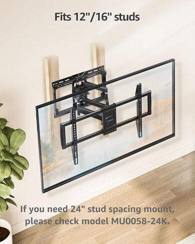 MOUNTUP Full Motion TV Wall Mount for Most 37-82'' TV, Premium Ball Bearings Design for Ultra-Slim OLED TV Smooth Swivel & Extension, TV Mount Bracket Articulating Arm Holds 100LBS, Max VESA 600x400mm in Kuwait