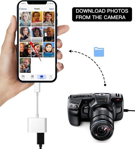 محول كاميرا ابل لايتنينج الى USB، كيبل USB 3.0 او تي جي لايفون/ايباد لتوصيل قارئ البطاقات، ذاكرة فلاش USB، قرص يو، كيبورد، ماوس، موزعات، ميدي، التوصيل والتشغيل in Kuwait