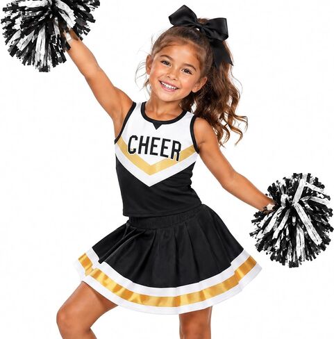 Cheerleader Costume for Girls Cheerleader Outfit for Cheerleading Dress Up Halloween Cheerleader Gifts in Kuwait