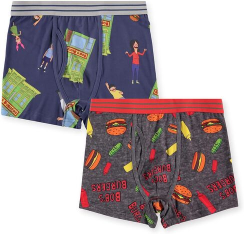 Bob's Burgers Mens Boxer Briefs Mens 2 Pack Boxer Briefs Underwear - Bob, Tina & Louise Belcher in Kuwait