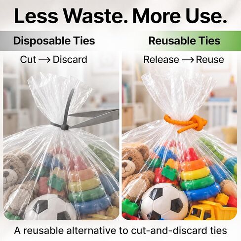 Multi Purpose Silicone Zip Ties - 20 pcs - 6 inch Reusable Zip Ties - Releasable Zip Ties in Multi Color (Red, Blue, Green, Orange) - Ties for Home, Office from EcoSearene in Kuwait