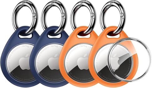 UNBREAKcable AirTag Holder, [4-Pack] IPX8 Waterproof AirTag Keyring Cover Case for Apple AirTag, Full-Body Covered AirTag Holder for Pet Collar, Keys, Bags in Kuwait