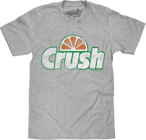 Tee Luv Men's Faded Orange Crush Shirt - Retro Crush Soda Logo T-Shirt in Kuwait