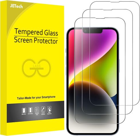 JETech Screen Protector for iPhone 15 6.1-Inch, Tempered Glass Film with Easy Installation Tool, Case-Friendly, HD Clear, 3-Pack in Kuwait